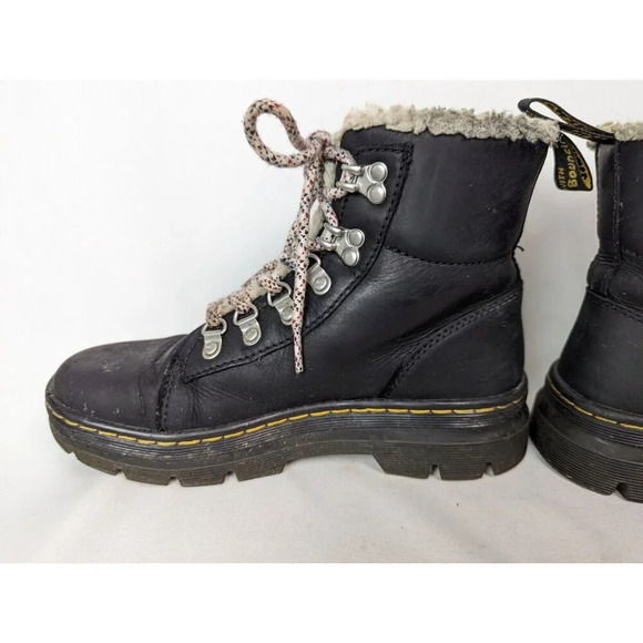 Dr. Martens Combs Wyoming Shearling Lined Lace Up Ankle Boots Docs Combat US 7 L - Picture 11 of 16